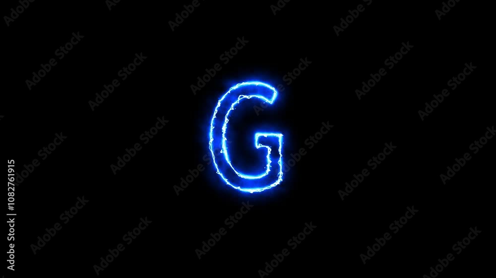 Alphabets G neon animation. Neon Glowing letter on black background 4k video. Alphabets G neon animation. Neon Glowing letter on black background 4k video.