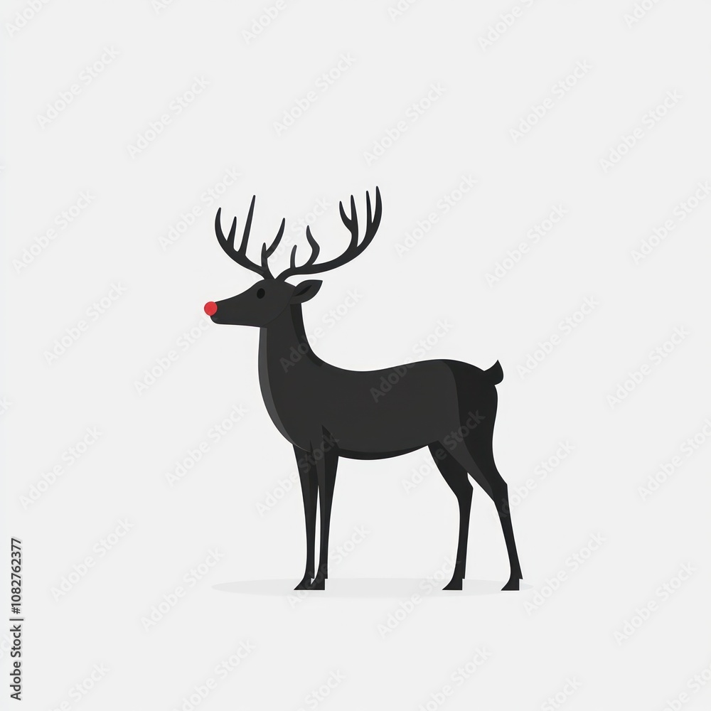 A simple vector of a reindeer silhouette A simple vector of a reindeer silhouette
