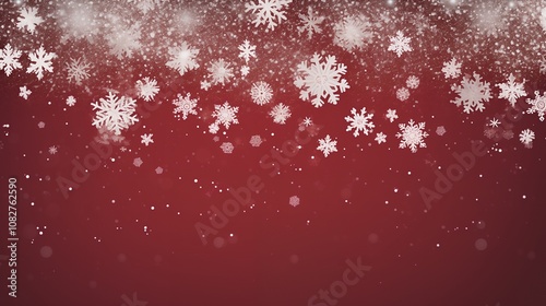 White snowflakes falling on a red background. (1)