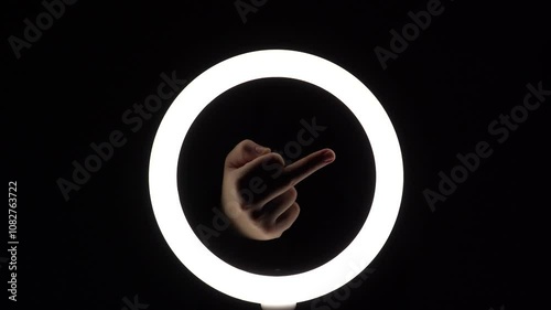 gesture package. female hands close-up make figures from fingers. finger play. Middle finger up. Obscene gesture fuck yourself
