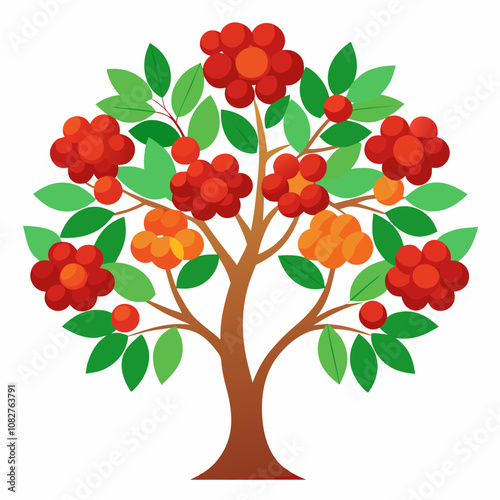 rowan tree vector illustration