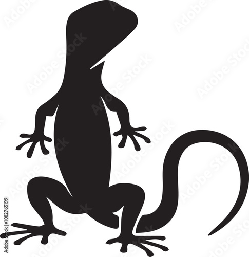 lizard Silhouette black vector. the white background