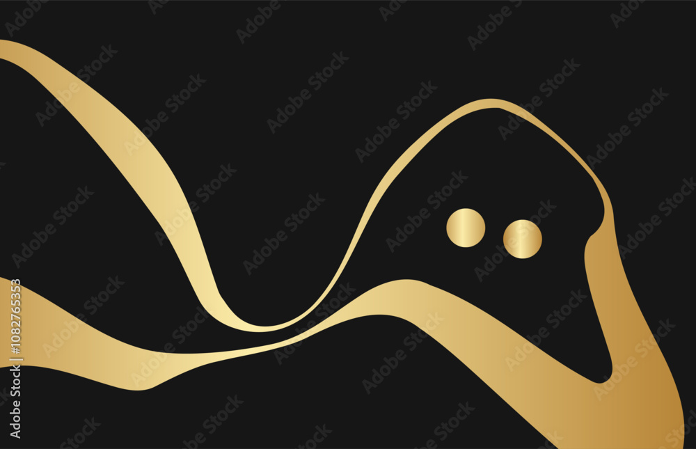 Modern luxury banner web template design golden wave shapes and gold lines with light effect on background. Modern luxury banner web template design golden wave shapes and gold lines with light effect on background.