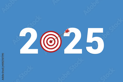 Goal, arrow hitting the target, shooting at goal, Success, 2025	