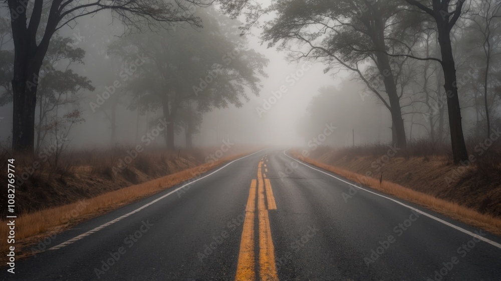 road perspective that is lost in the fog road perspective that is lost in the fog