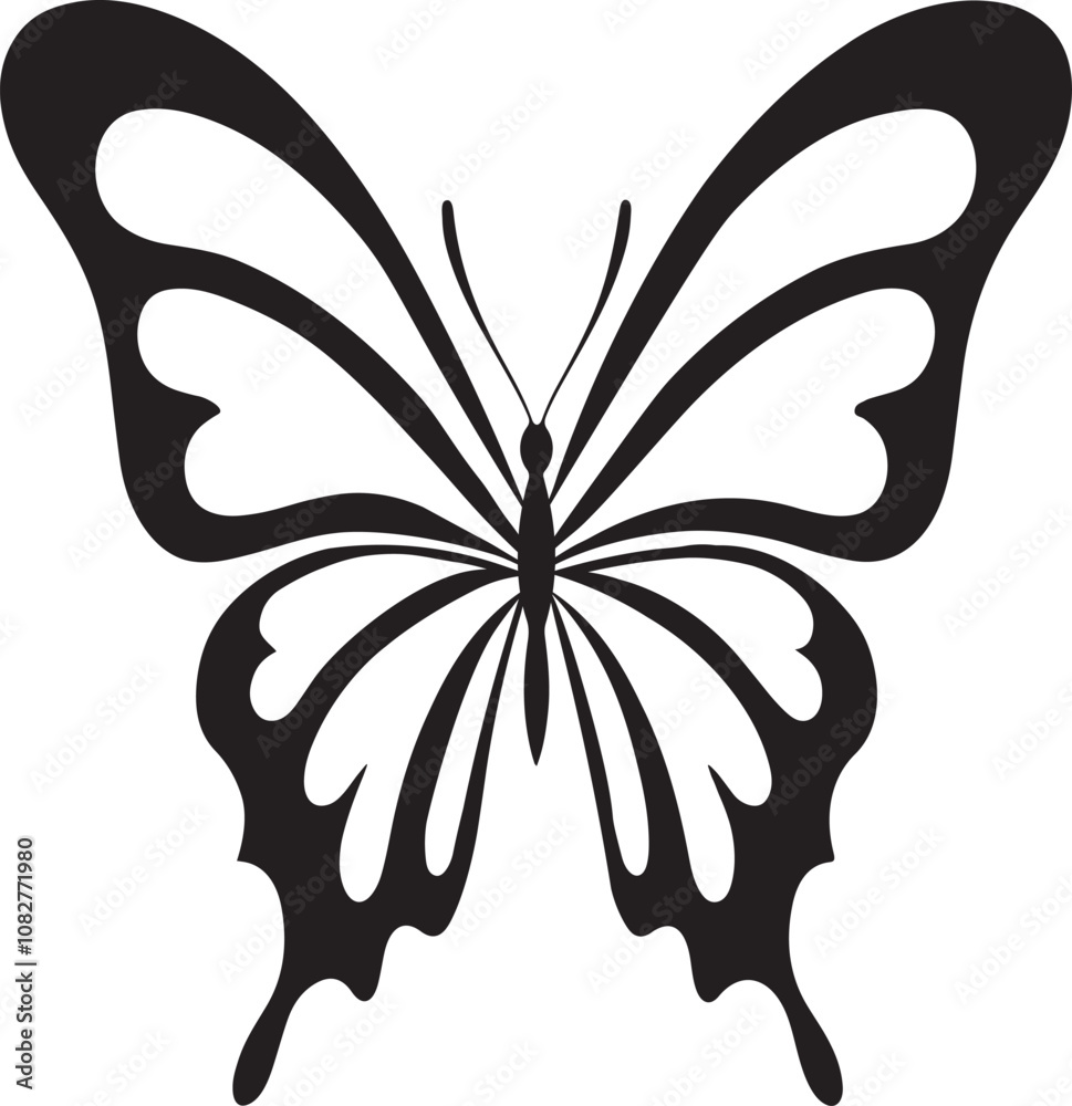 Flying butterfly silhouette logo design vector art Flying butterfly silhouette logo design vector art