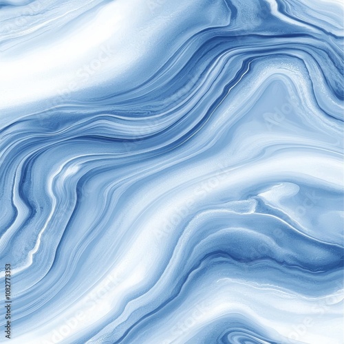 Frosty white and icy blue marble patterns evoking a serene winter landscape