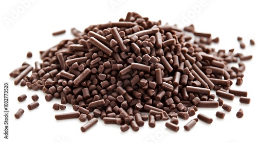 Wallpaper Mural Food, Sweet Dish, Chocolate Sprinkle, on White Background, Photo Realistic, Wallpaper, Cover and Screen for Smartphone, PC, Laptop, 9:16 and 16:9 Format Torontodigital.ca