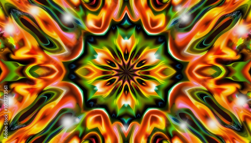 Psychedelic pattern with white shades, png photo