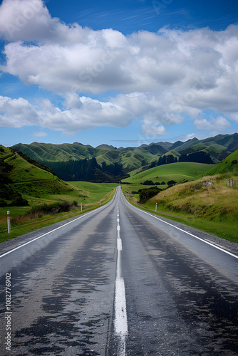 The Breathtaking Beauty of New Zealand: A Road Trip Through Rolling Green Hills Underneath a Vast Blue Sky