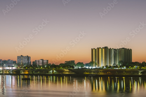 Canvas Print Ahmedabad Waterfront - Photos of River Sabarmati at dawn and sunrise