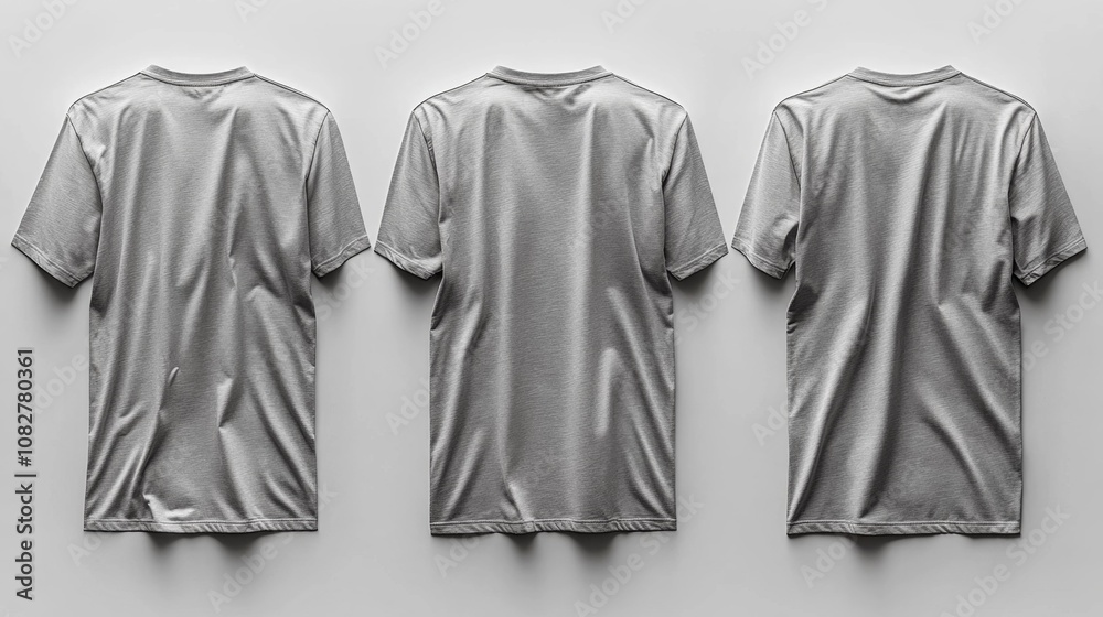 Ash Grey T-shirt Mockup with Front Side and Back View. Generative AI Ash Grey T-shirt Mockup with Front Side and Back View. Generative AI