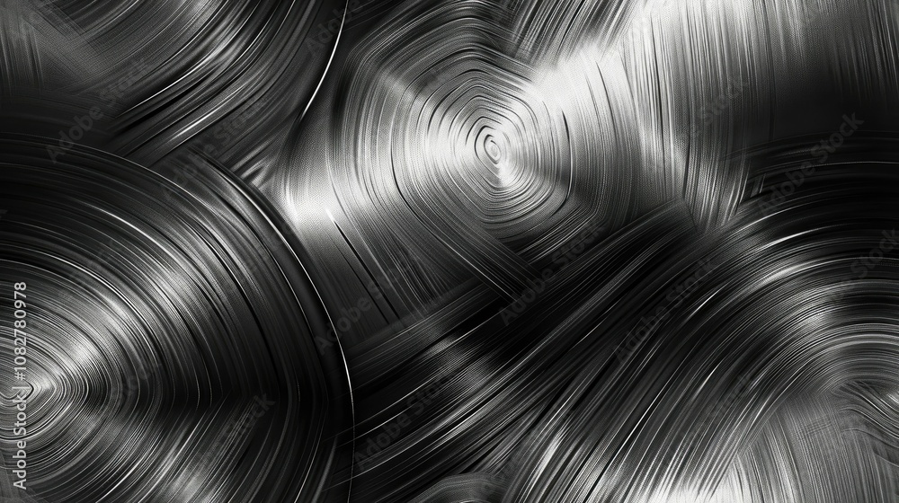 Smooth, brushed steel surface with radial patterns