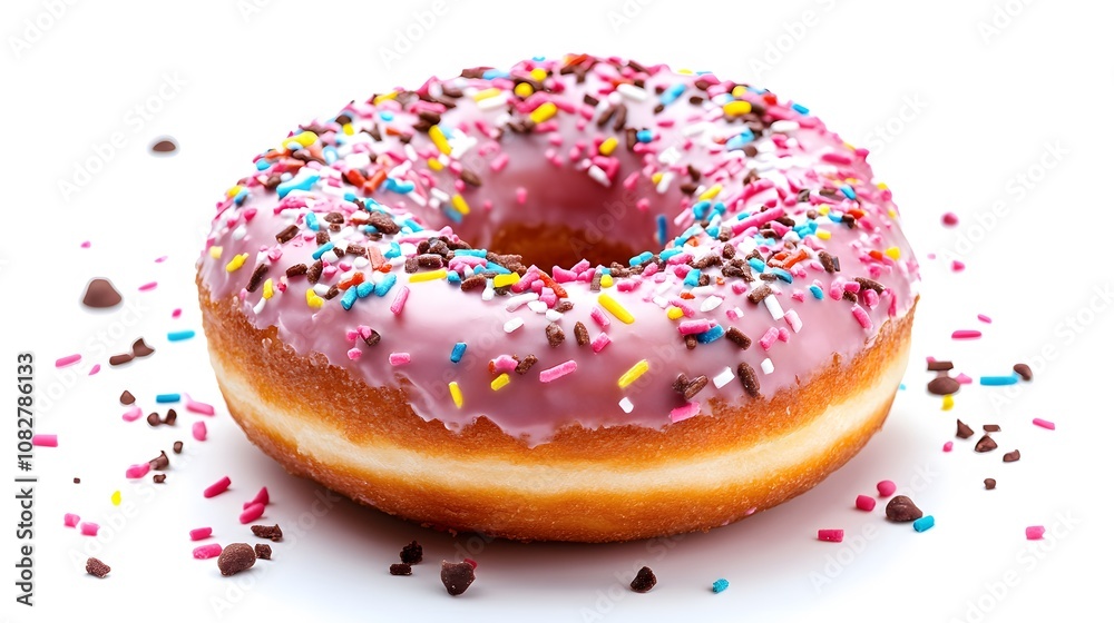 Food, Sweet Dish, Classic Glazed Donut, on White Background, Photo Realistic, Wallpaper, Cover and Screen for Smartphone, PC, Laptop, 9:16 and 16:9 Format Food, Sweet Dish, Classic Glazed Donut, on White Background, Photo Realistic, Wallpaper, Cover and Screen for Smartphone, PC, Laptop, 9:16 and 16:9 Format