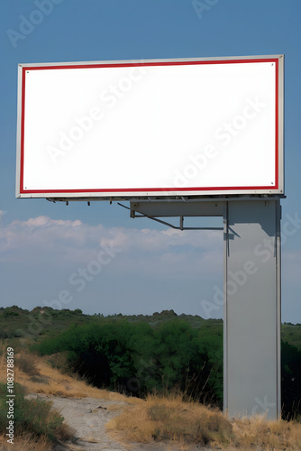 Billboard with White Space at a Bus Stop For Advertising photo