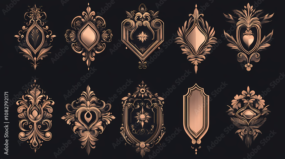 Collection set of label ornament vector illustration. Ornamented. Illustration Collection set of label ornament vector illustration. Ornamented. Illustration