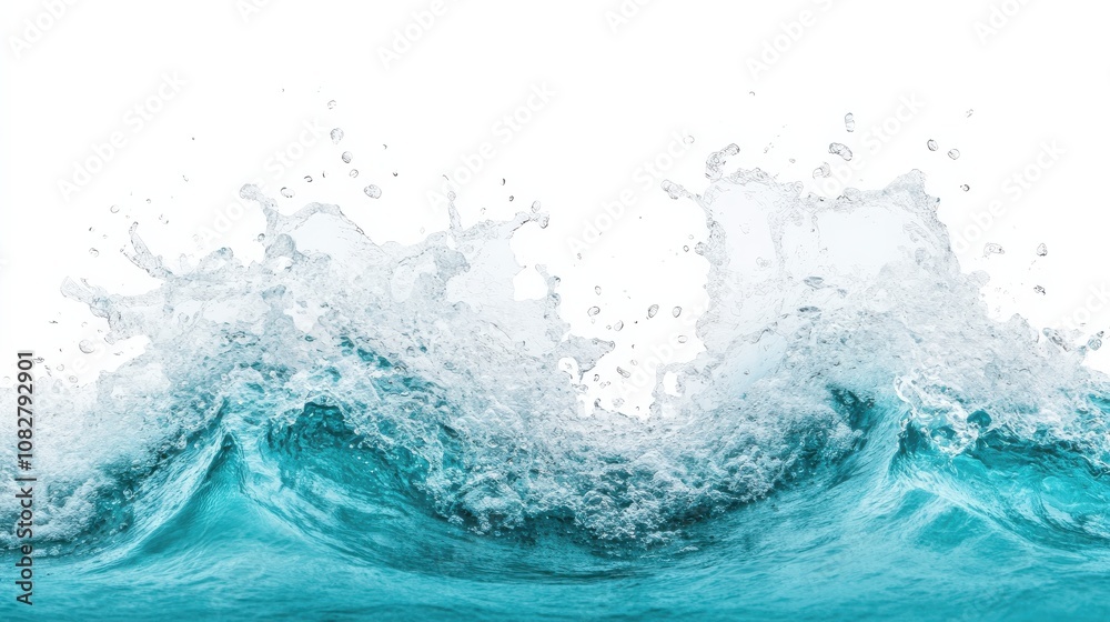 Close-Up of Crashing Ocean Wave in Bright Turquoise Color Close-Up of Crashing Ocean Wave in Bright Turquoise Color