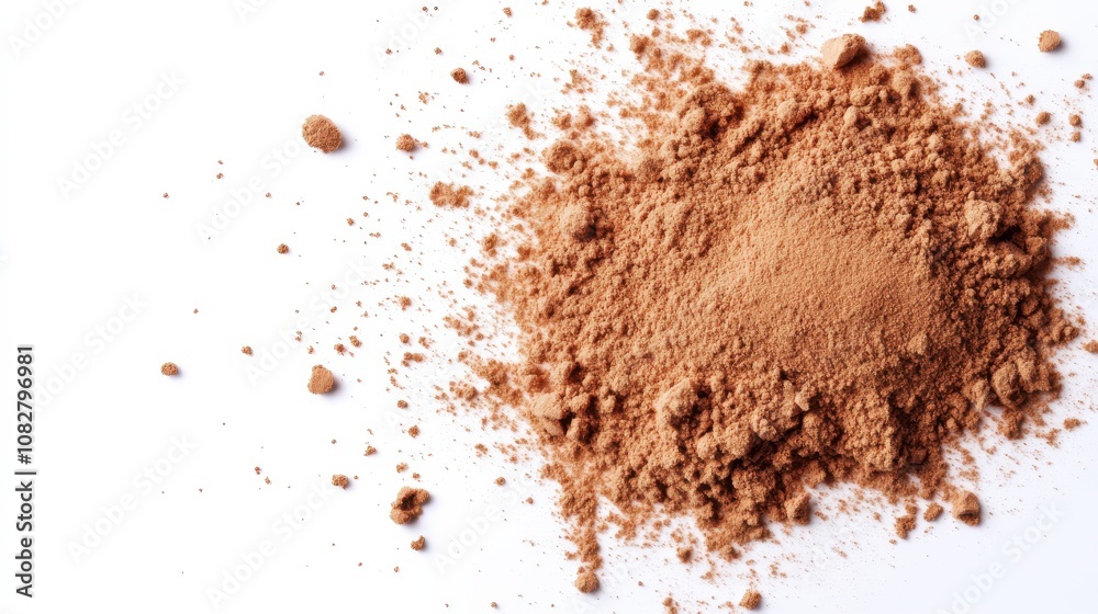 Brown Powder Burst on White Background Brown Powder Burst on White Background