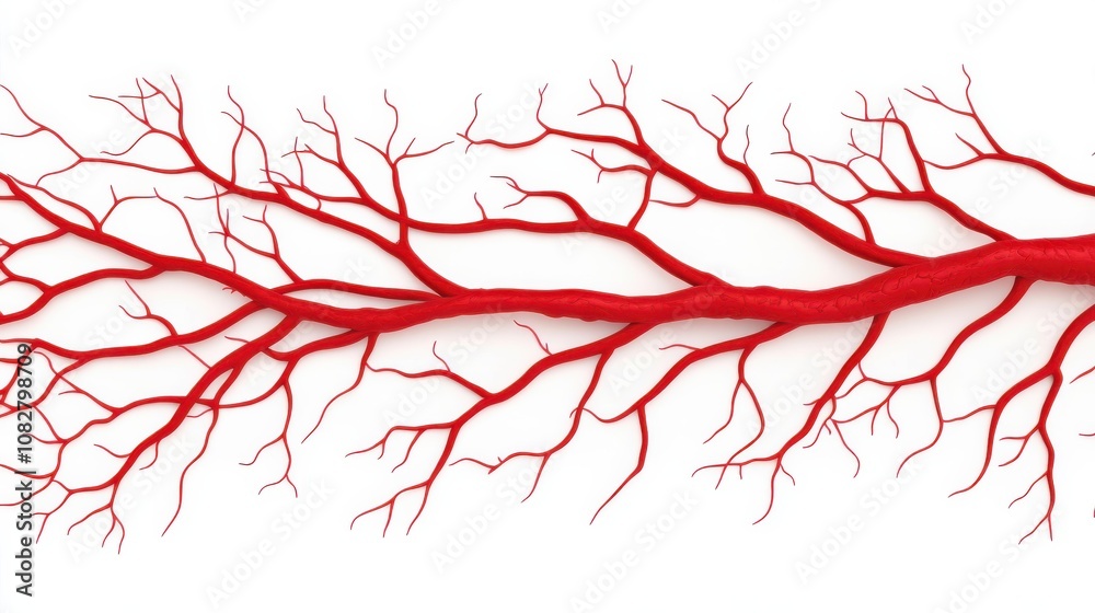 Abstract Red Blood Vessel Network Illustration Abstract Red Blood Vessel Network Illustration