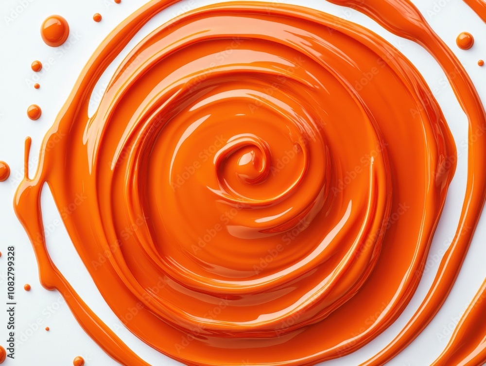 Swirling Orange Liquid on White Surface Swirling Orange Liquid on White Surface