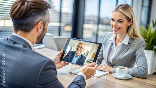 Businesswoman Attending Video Conference With Colleague On Digital Tablet