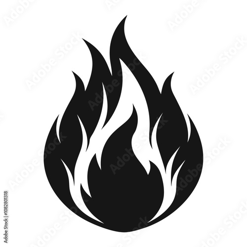 flame vector icon, illustration of fire flame, fire silhouette vector
