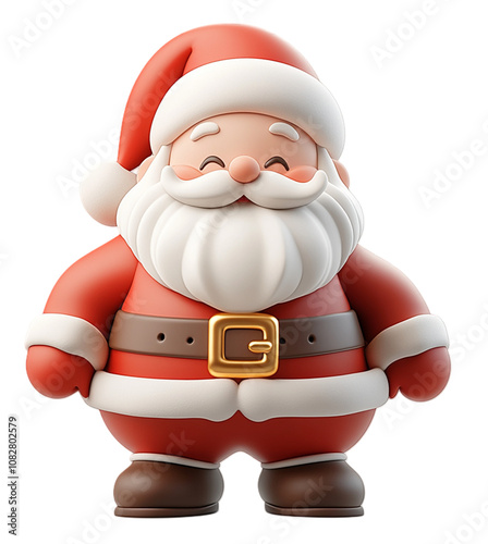 Obraz na płótnie Adorable 3D cartoon-style Santa Claus character smiling and gesturing happily, perfect for Christmas and holiday-themed designs. w salonie