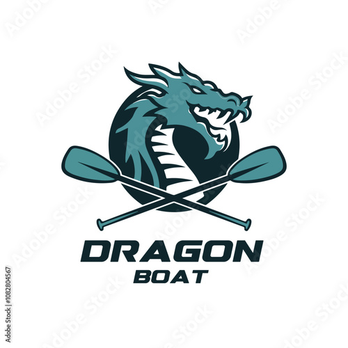 Creative Dragon boat logo design and vector Template