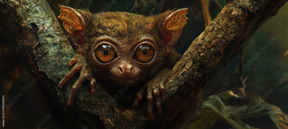 A Close-Up Portrait of a Tarsier A Close-Up Portrait of a Tarsier