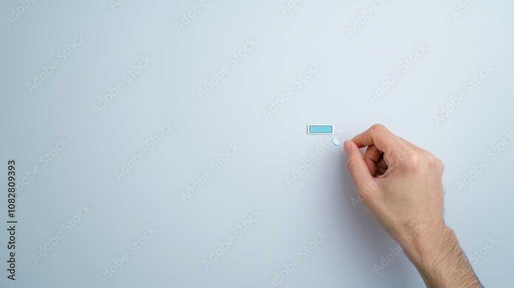 A fingertip pressing a radio button on a touchscreen, with the selected button turning blue while others remain grey, against a clean white background, emphasizing a single choice from a group of A fingertip pressing a radio button on a touchscreen, with the selected button turning blue while others remain grey, against a clean white background, emphasizing a single choice from a group of