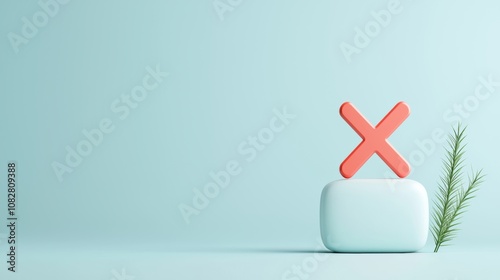 A single radio button with a red cross mark, indicating an incorrect selection or an unavailable option, set against a grey background with a warning icon, highlighting the concept of limitations or