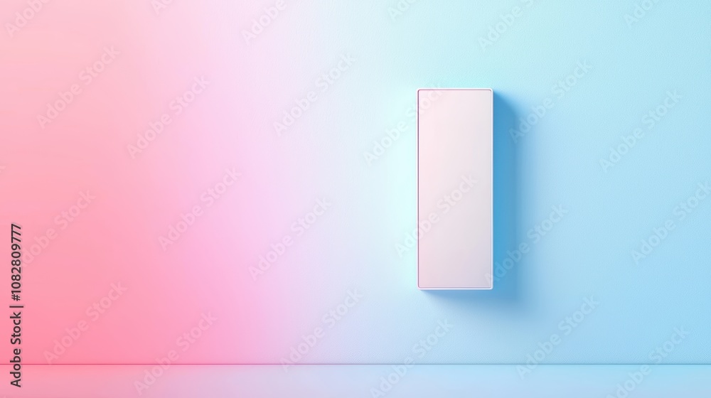 A vertical slider controlling the temperature setting of a smart thermostat, with the background changing color to reflect the selected temperature, against a wall background with a thermometer icon. A vertical slider controlling the temperature setting of a smart thermostat, with the background changing color to reflect the selected temperature, against a wall background with a thermometer icon.
