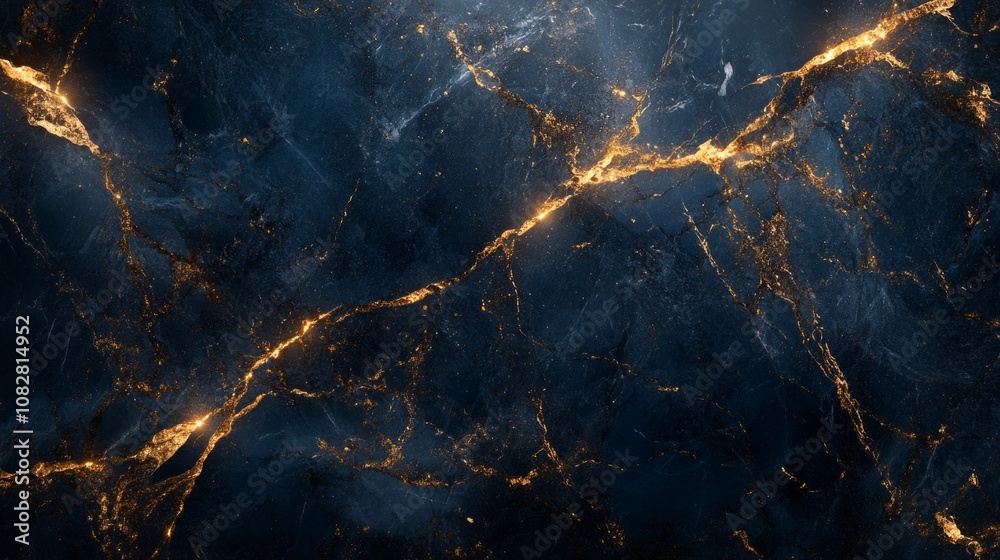 blue marble with gold veins, unique and luxurious, ultra-detailed, shimmering gold accents, polished texture, high-resolution, realistic design, AI Generative