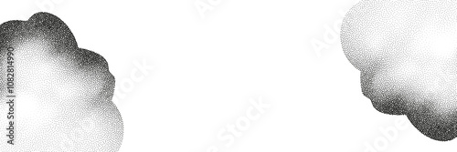 Set of  a black dots with a sandy texture. An abstract, grainy background featuring a noisy gradient pattern.