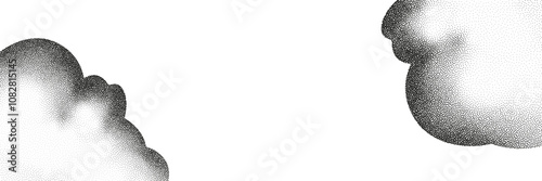 Set of  a black dots with a sandy texture. An abstract, grainy background featuring a noisy gradient pattern.