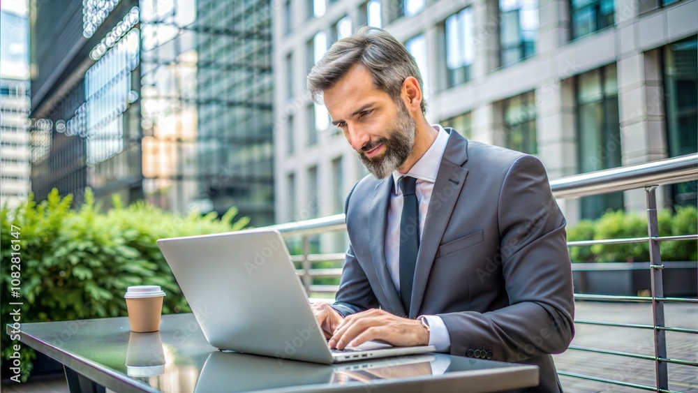 Businessman Using Laptop Businessman Using Laptop