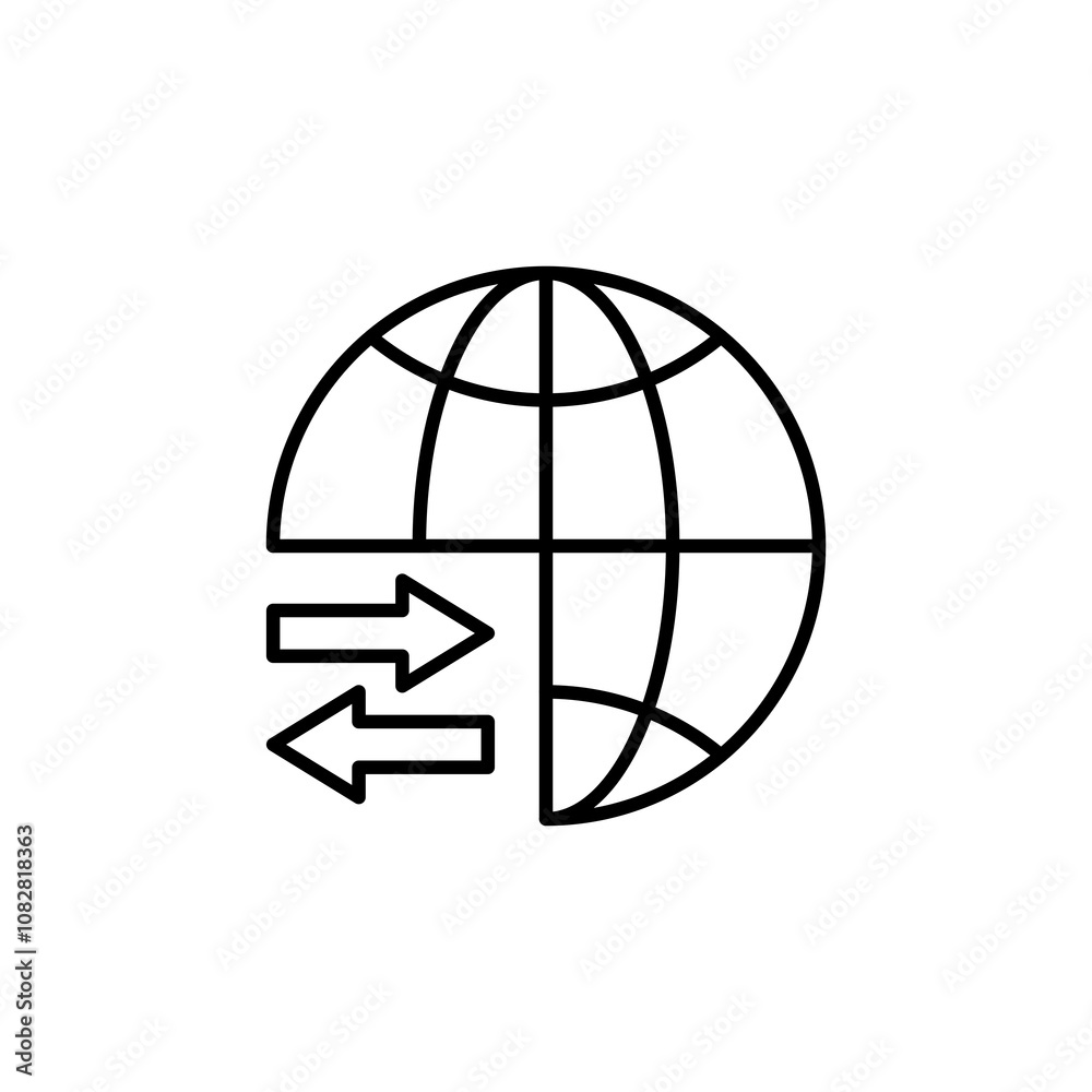 Import and Export thin line vector icon. Import and Export thin line vector icon.