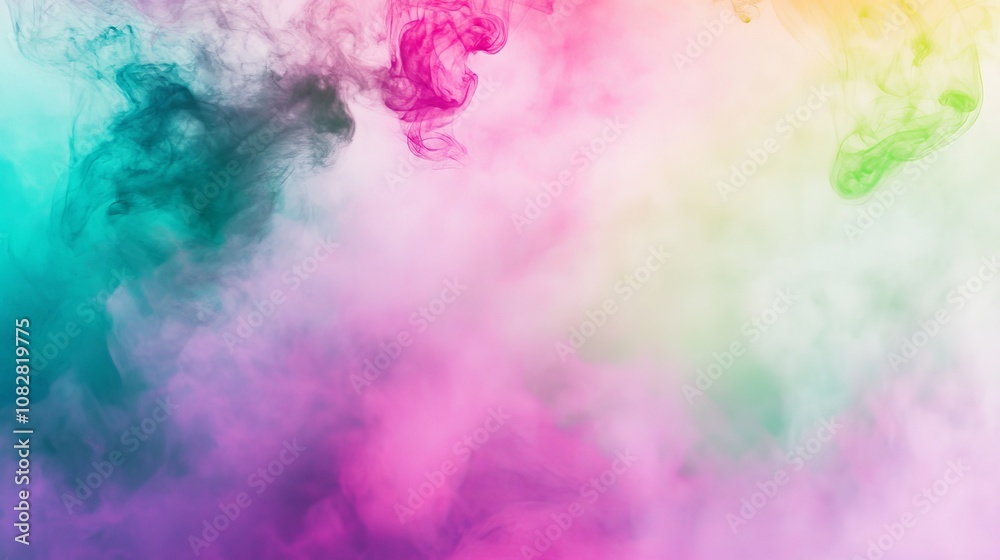 Abstract colorful smoke swirls in a vibrant, dreamy pattern. The pink, green, and teal hues blend seamlessly, creating a captivating and ethereal visual. Abstract colorful smoke swirls in a vibrant, dreamy pattern. The pink, green, and teal hues blend seamlessly, creating a captivating and ethereal visual.