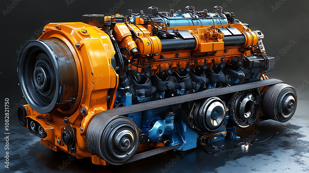 High-Performance Engine Display in Automotive Workshop High-Performance Engine Display in Automotive Workshop