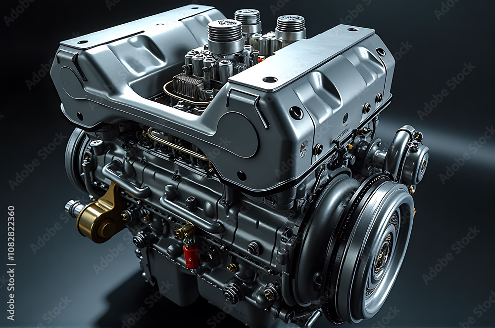 High-Performance Engine Display in Automotive Workshop High-Performance Engine Display in Automotive Workshop