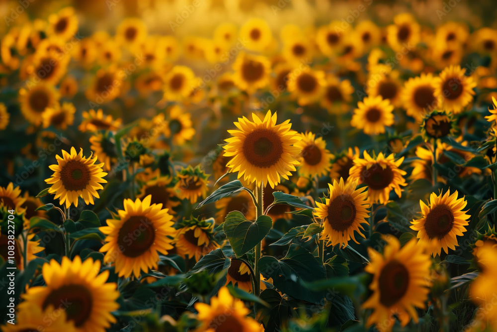 Fototapeta premium A field of sunflowers.