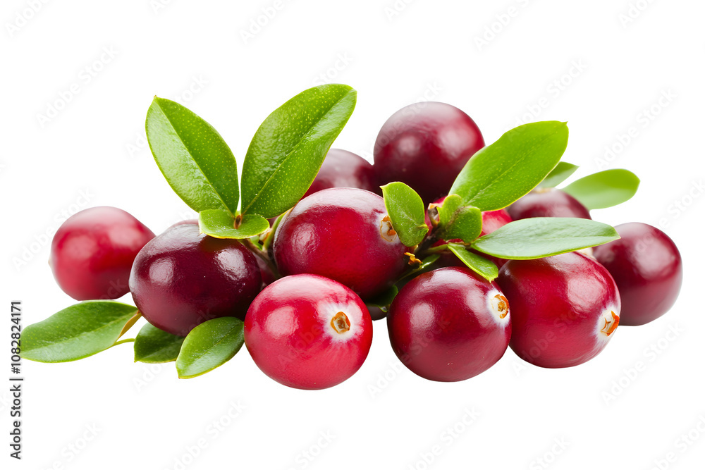 Cranberries on a white or transparent background. Cranberries on a white or transparent background.