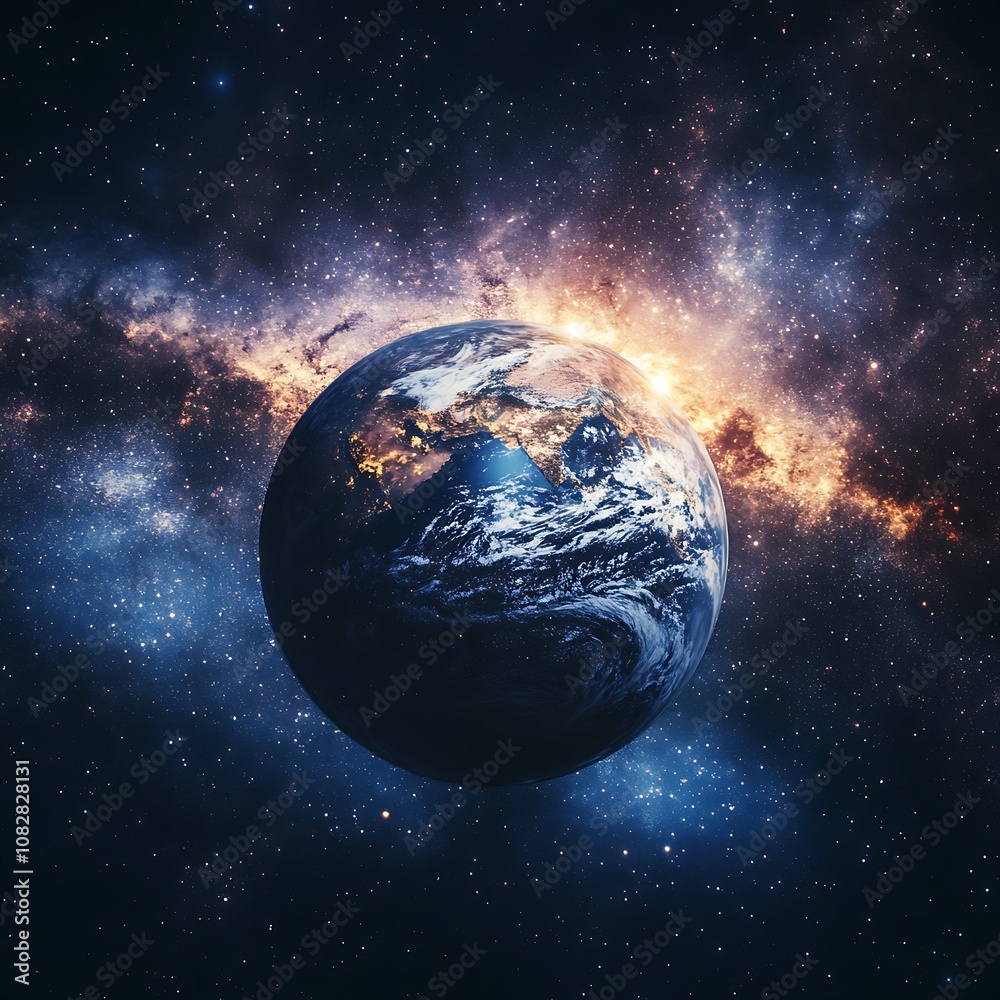 Fototapeta premium Mysterious furnace forging galaxy Earth elements picture