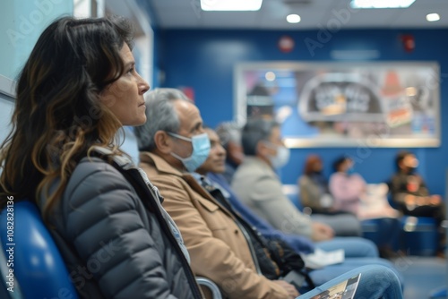 Anxious Patients in a Dental Waiting Room with Magazines