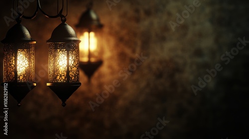 Warm Islamic Lanterns with Soft Glowing Light