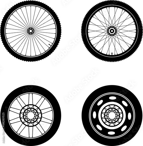 Bike Bicycle wheel icon vector 