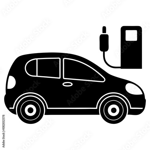 Electric vehicle charging stations vector illustration