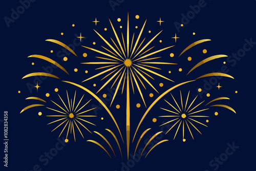 new year wishes fireworks vector
