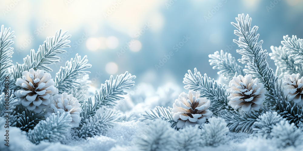 Snow spruce tree, Christmas tree close up, blue background. Merry Christmas and Happy Holidays greeting card, frame, banner. New Year. Noel. Winter xmas festive theme.
Snow spruce tree, Christmas tree close up, blue background. Merry Christmas and Happy Holidays greeting card, frame, banner. New Year. Noel. Winter xmas festive theme.