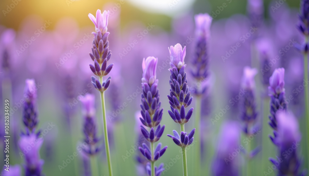 Fototapeta premium A Stunning Lavender Field in Full Bloom: A Breathtaking Display of Nature's Beauty